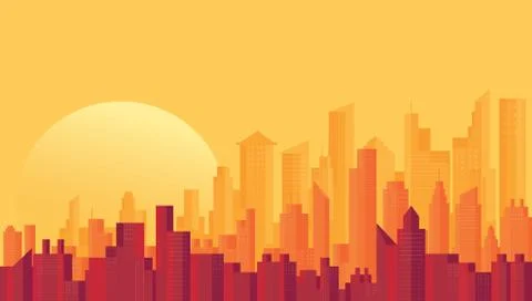 Modern City Skyline backgrounds vector Stock Illustration