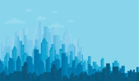 Modern City Skyline backgrounds vector illustration EPS10 Stock Illustration