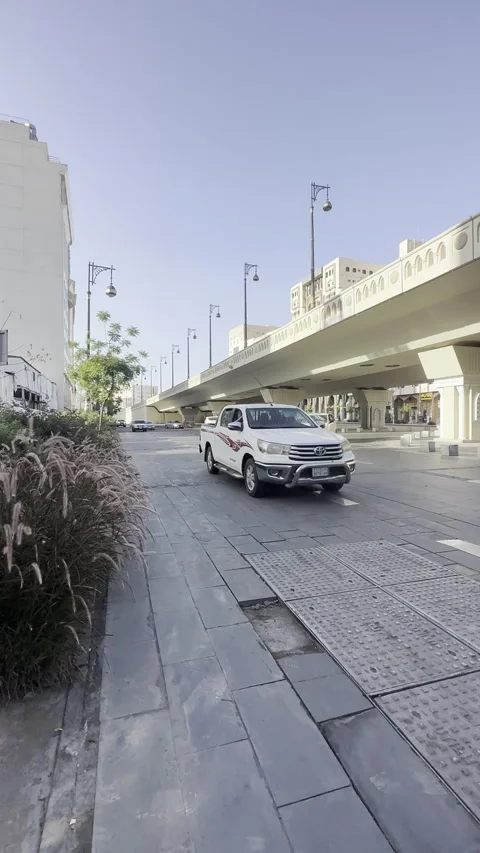 Modern City Street View with Active Construction Crane and Hotel Vídeo Stock 322074835