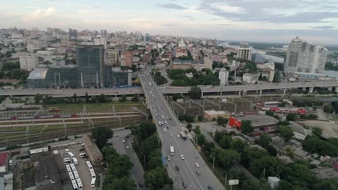 Modern city, top view Stock Footage 160436985