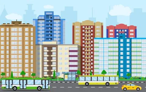 Modern City View. Stock-Illustration