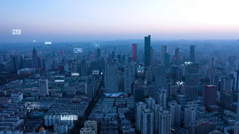 Modern city with wireless network connection concept Video stock 128498577