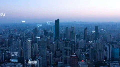 Modern city with wireless network connection concept Stock Footage 128499233