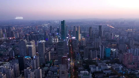 Modern city with wireless network connection concept Видео 128499759