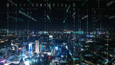 Modern city with wireless network connection concept 動画素材 128504832