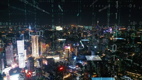 Modern city with wireless network connection concept 스톡 동영상 128505933