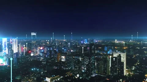 Modern city with wireless network connection concept Stock Footage 132851822