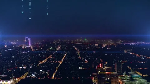 Modern city with wireless network connection concept Video stock 132936236