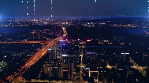 Modern city with wireless network connection concept 스톡 동영상 132936501