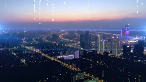Modern city with wireless network connection concept Stock-Footage 132936514