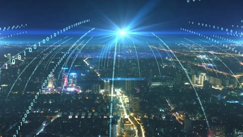 Modern city with wireless network connection concept 스톡 동영상 133393651