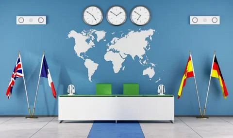 Modern classroom of a language school Stock Illustration