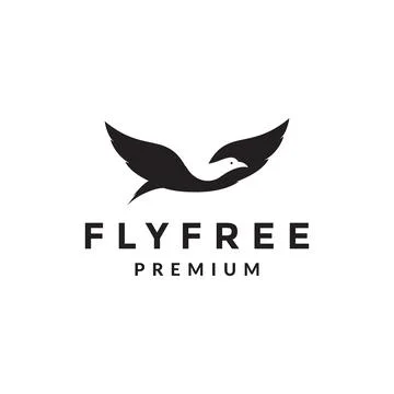 Modern clean bird fly white logo symbol icon vector graphic design illustra.. イラスト素材