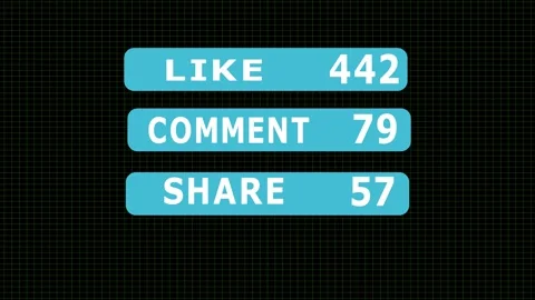 Modern clean design animated social media counters with like comment share .. Stock Footage 321392285