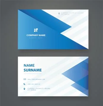Modern clean triangle double sided business card template Stock Illustration