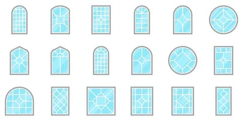 Modern Clean Window Styles Set Stock Illustration