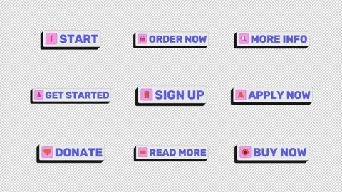 Modern clickable buttons animation set Stock Footage 334936869