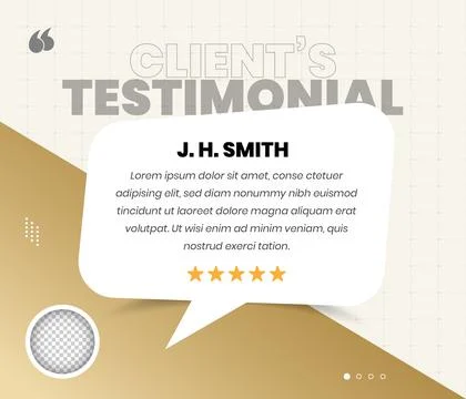 Modern Client Testimonial and Customer Feedback Social Media Post Template Stock Illustration