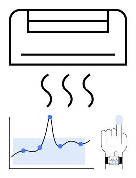 Modern Climate Control Air Conditioner with Temperature Monitoring and Smar.. Stock Illustration