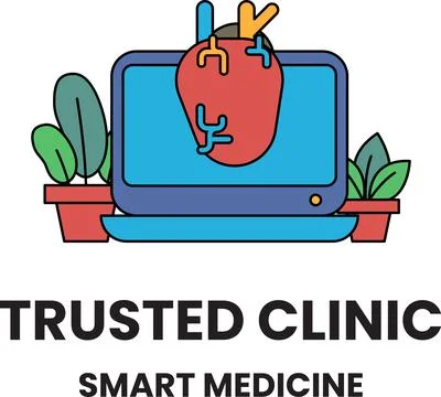 Modern clinic setup with digital interface Illustrazione stock