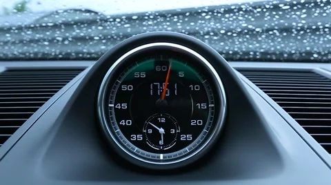 Modern clock in the car Stock Footage 63146100