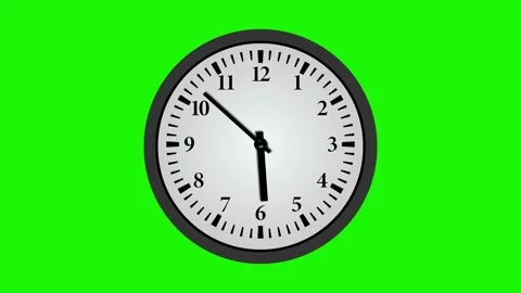 Modern clock covering 12 hours in a timelapse on a green screen background Stock Footage 310220218