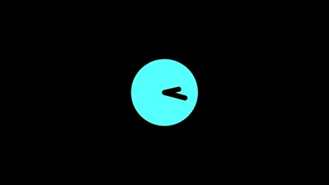 Modern Clock Icon Against Black Background Stock Footage 331897975