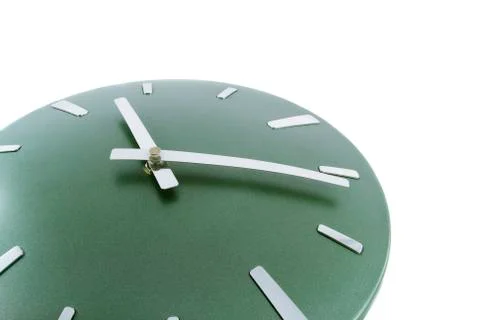 Modern clock isolated over white. Time is 14.53 a.m. Fragment Stock Photos