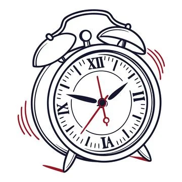 Modern Clock Outline Vector Icon for Appointment and Timing Stock Illustration