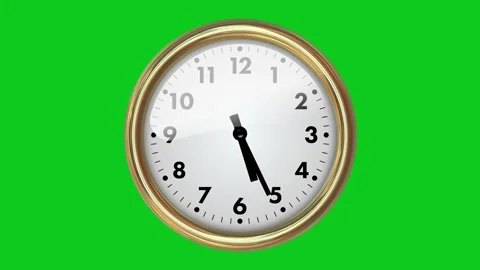 A modern clock showing 12 hours in a timelapse, against a green screen backg Stock Footage 310220202