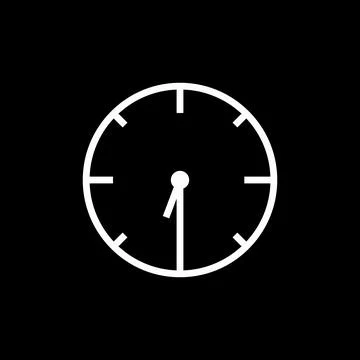 Modern Clock Time Icon - Minimalist UI/UX App Vector Symbol Stock Illustration