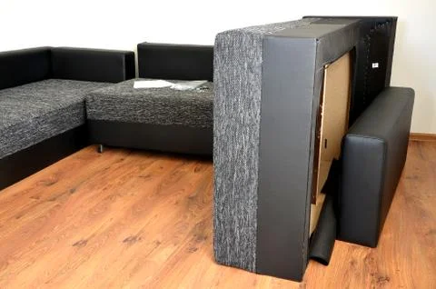 Modern cloth sofa assembly Stock Photos