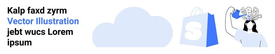 Modern Cloud-Based Shopping Experience with a Personal Touch Illustrazione stock