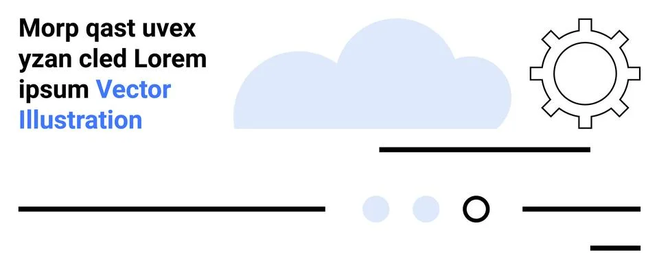 Modern Cloud-Based Technology and Data Management Concept with Gear and Clo.. Illustrazione stock