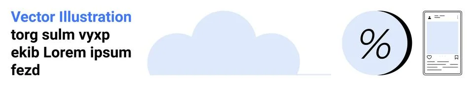 Modern Cloud Computing Concept with Mobile Interface and Percentage Symbol Stock Illustration