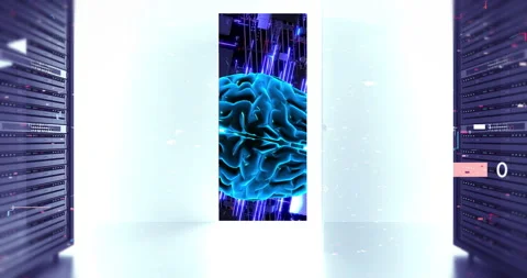 Modern cloud computing data center with server lights. Stock Footage 332291894