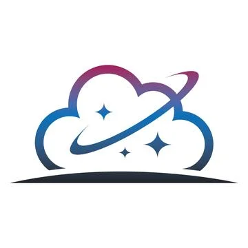 Modern Cloud Orbit Logo Design for Technology, Hosting, SaaS and Digital Solutio Stock Illustration