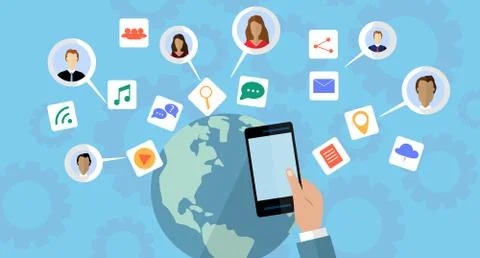 Modern cloud services and Cloud Computing Elements Concept. Devices connected Illustrazione stock