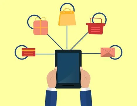 Modern cloud services and Cloud Computing Elements Concept. Devices connected Stock Illustration