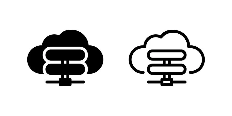 Modern cloud storage icon representing data hosting, server networks, and d.. 스톡 일러스트