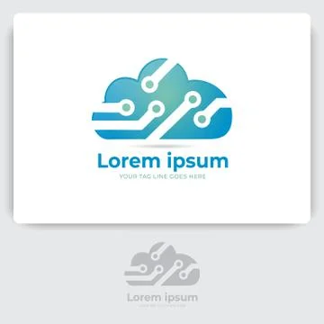 Modern cloud tech logo design. data server cloud technology vector Stock Illustration