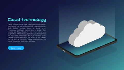 Modern cloud technology concept. Illustrazione stock