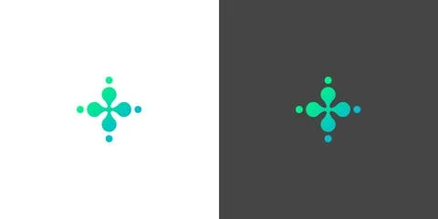 Modern clover leaf health pattern logo design illustration. Stock Illustration