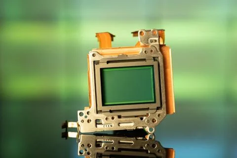 Modern CMOS  camera Image sensor. digital dslr camera cmos sensor removed fro Stock Photos