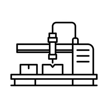 Modern CNC Machine for Precision Cutting and Fabrication in Industry Stock Illustration