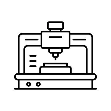 Modern CNC Machine for Precision Milling and Cutting in Workshop Setting Stock Illustration