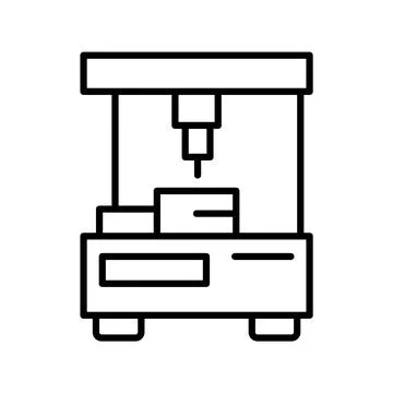 Modern CNC Machine Tool with Precision Control for Manufacturing Processes 스톡 일러스트