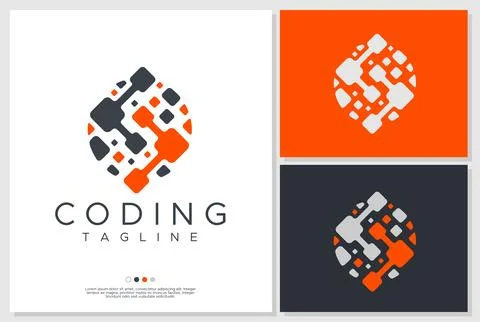 Modern code logo design. Coding symbol logo template. Stock-Illustration