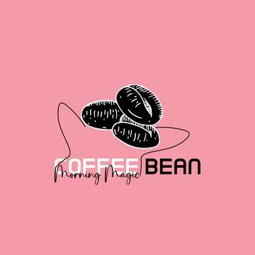 Modern Coffee Bean Logo Stock Illustration