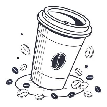Modern Coffee Cup Mug Flat Vector Design Stock Illustration